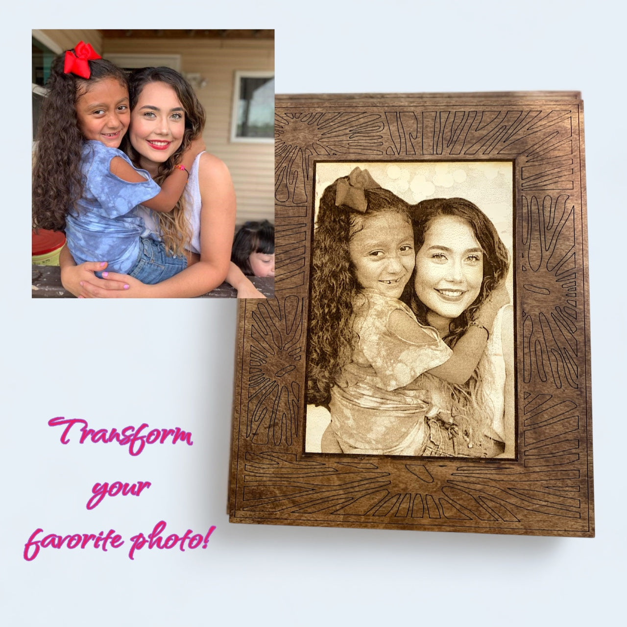 Framed 5x7Laser Engraved Photo