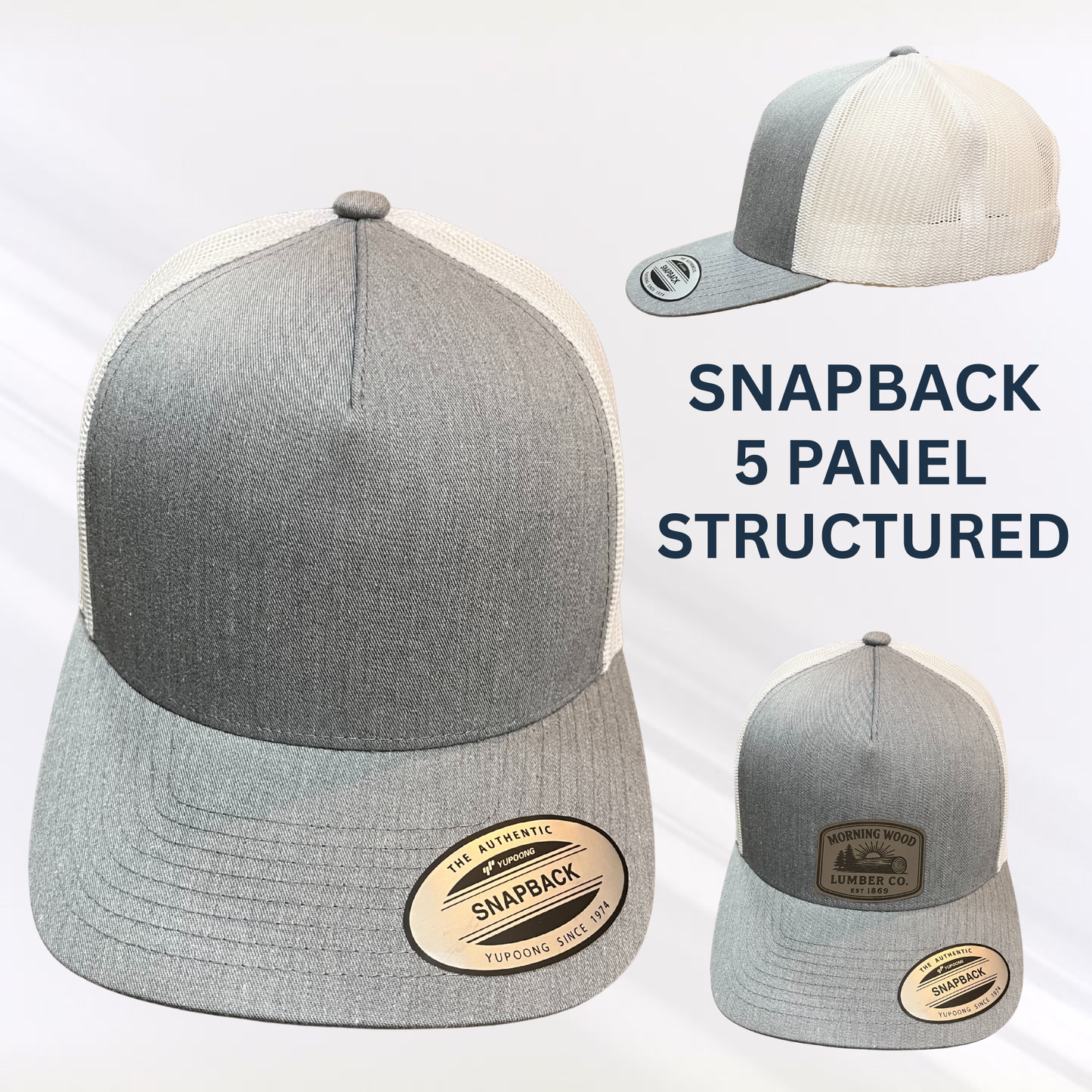 SNAPBACK 5 PANEL STRUCTURED HAT WITH PATCH OF CHOICE